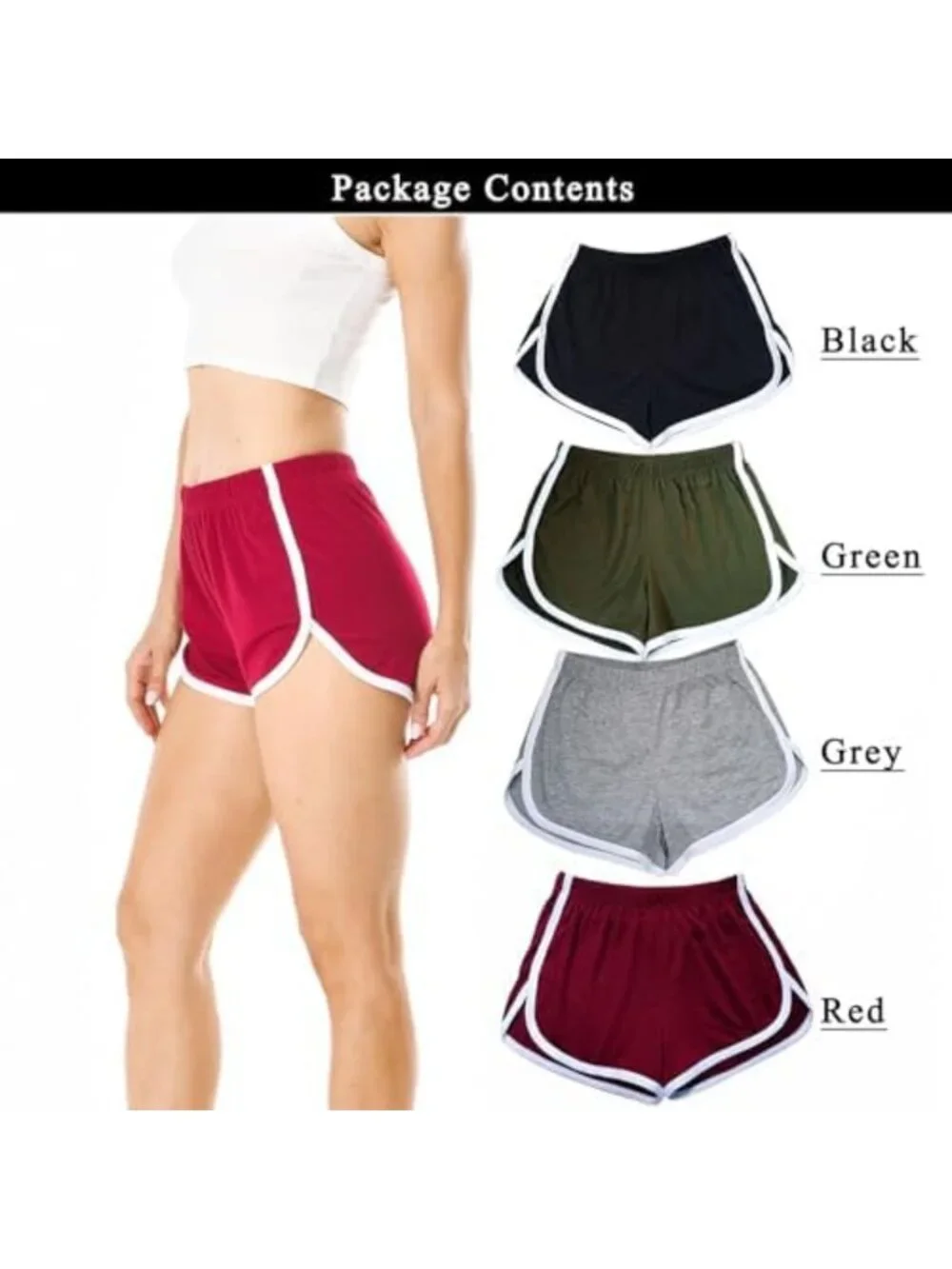 4 Pack Women's Cotton Yoga & Dance Shorts - Summer Athletic Cycling & Hiking